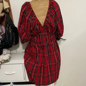 Old Navy Red Plaid Mini Dress